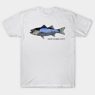 Striper fishing BY Statue of Liberty T-Shirt